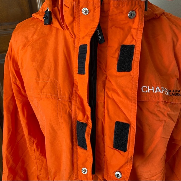 NWT Chaps Ralph Lauren Orange Windbreaker Jacket Men's Size S - Picture 7 of 10